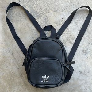 Adidas Mini Backpack with silver embroidered logo y2k 90s style